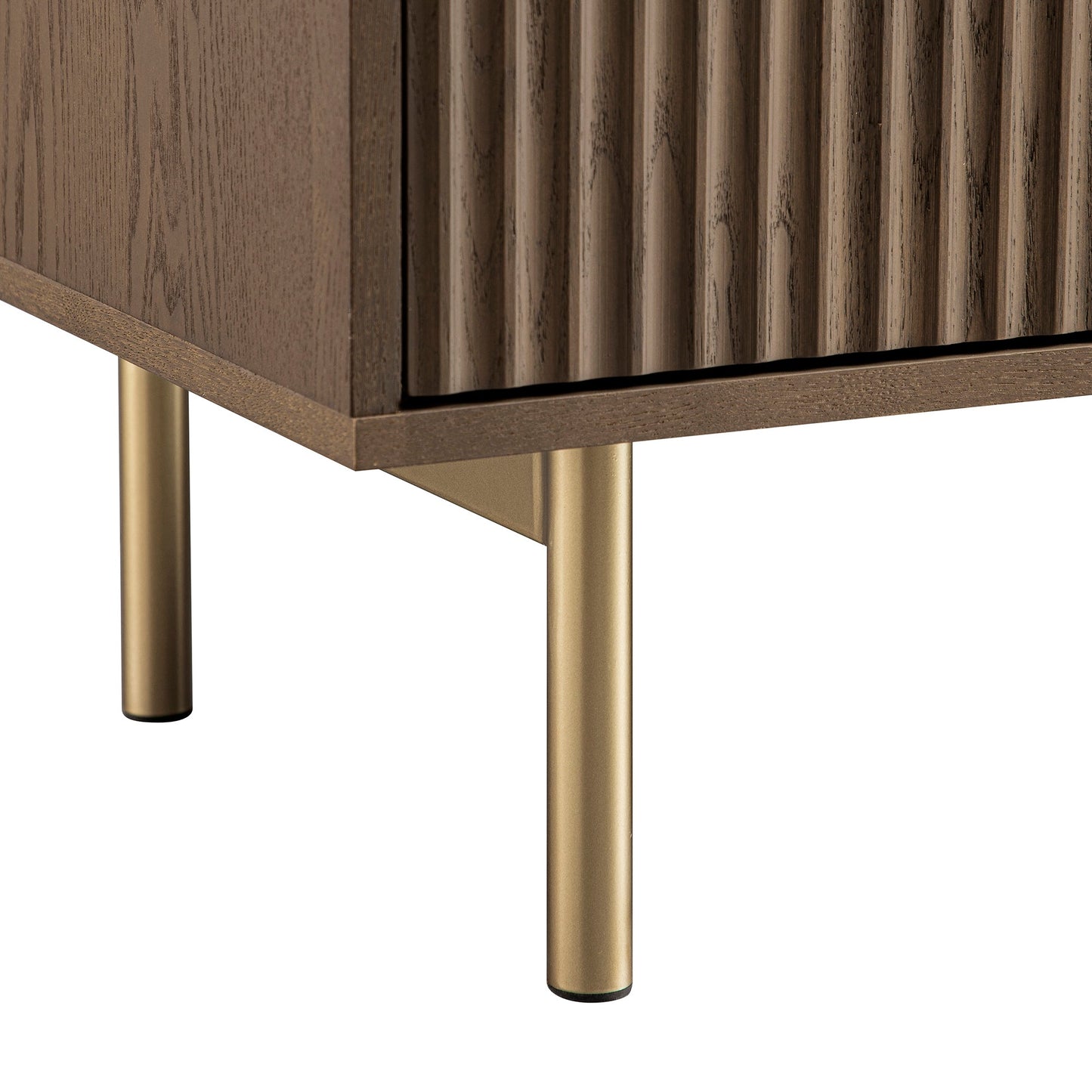 Armoire Richmond striée à 2 portes avec tiroirs, frêne foncé