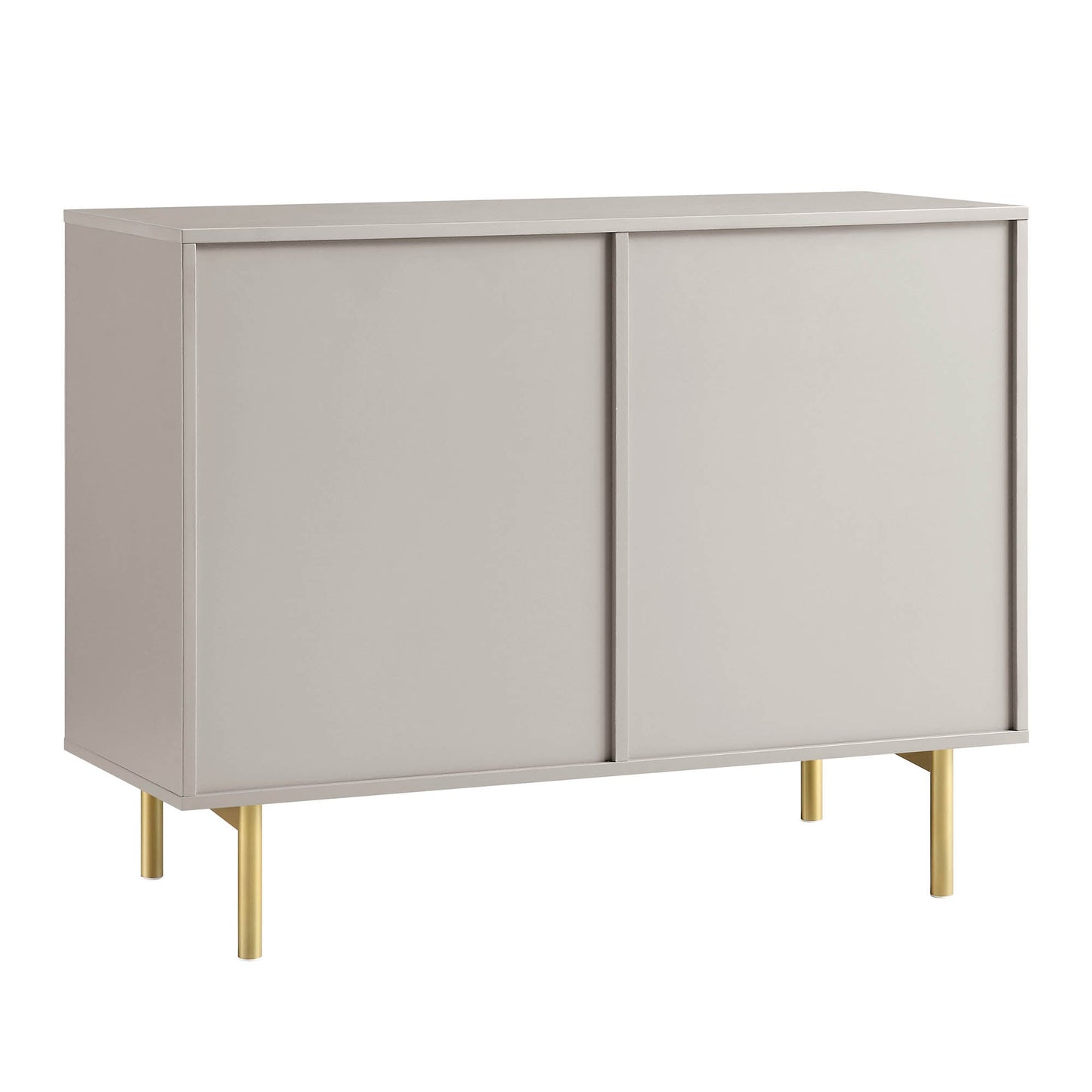 Armoire Richmond striée à 2 portes avec tiroirs, taupe mat