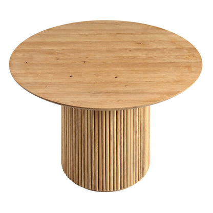 Table à manger ronde sur piédestal en chêne Maru, chêne