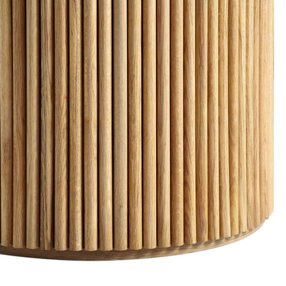 Table à manger ronde sur piédestal en chêne Maru, chêne