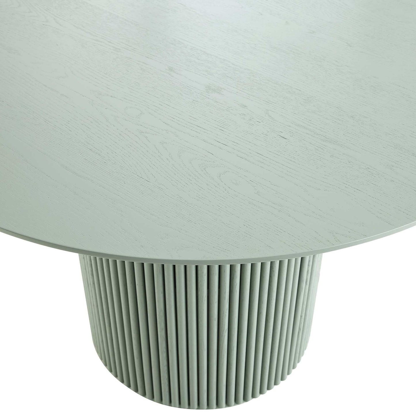 Table à manger ronde Maru en chêne, vert sauge