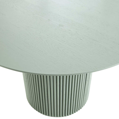 Table à manger ronde Maru en chêne, vert sauge