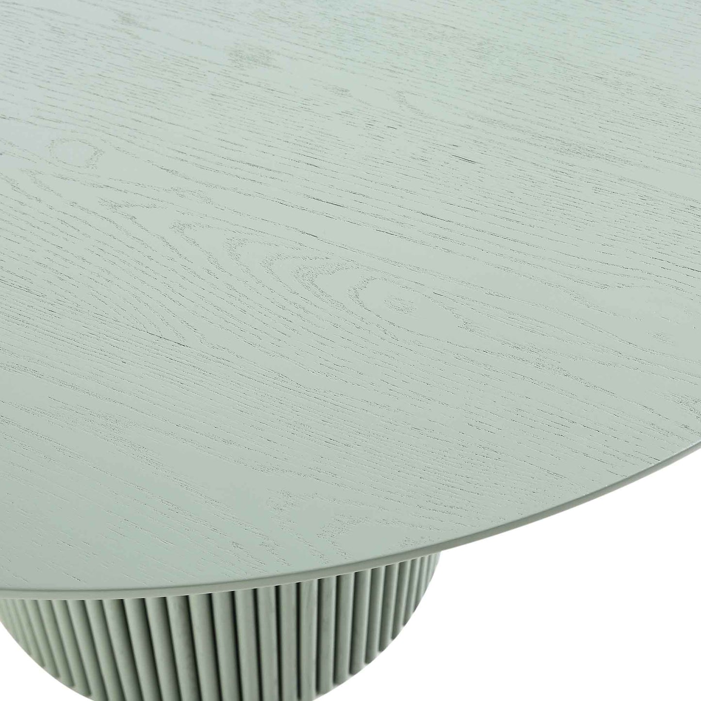 Table à manger ronde Maru en chêne, vert sauge