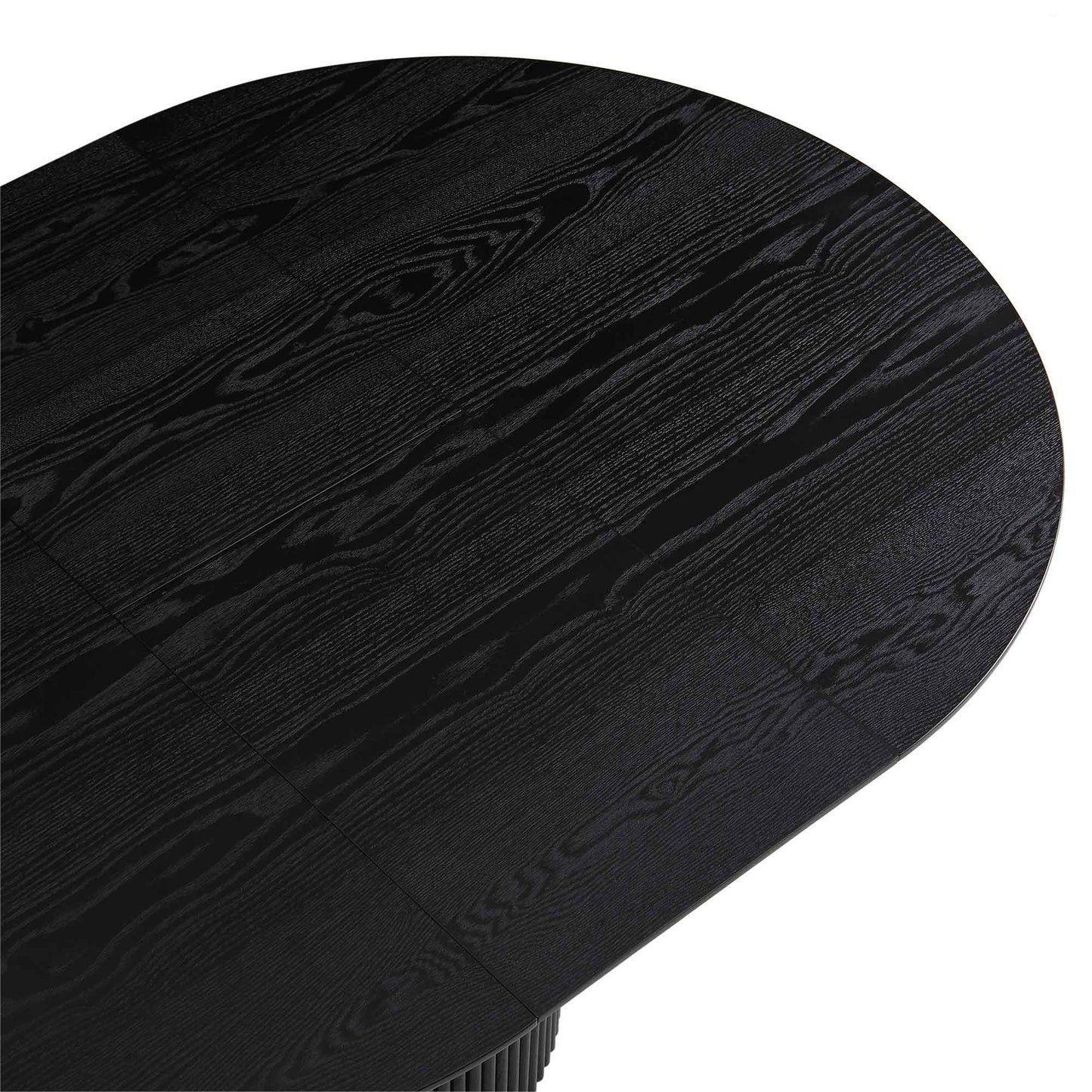 Table à manger ronde extensible Maru 4 à 6 places avec piédestal en chêne, noire