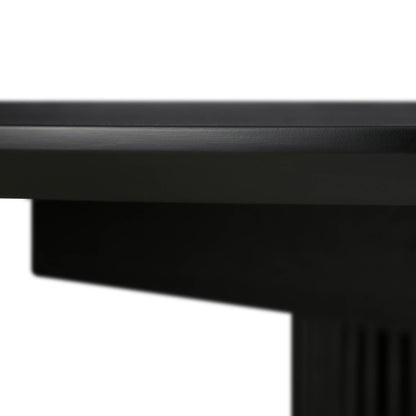 Table à manger ronde extensible Maru 4 à 6 places avec piédestal en chêne, noire