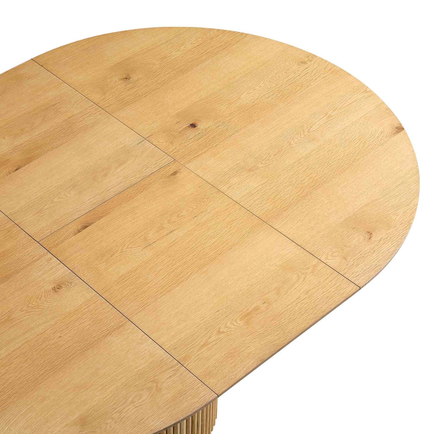 Table à manger ronde extensible Maru 4 à 6 places avec piédestal en chêne