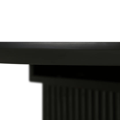 Table à manger ovale extensible Maru 6 à 8 places avec piédestal en chêne, noire