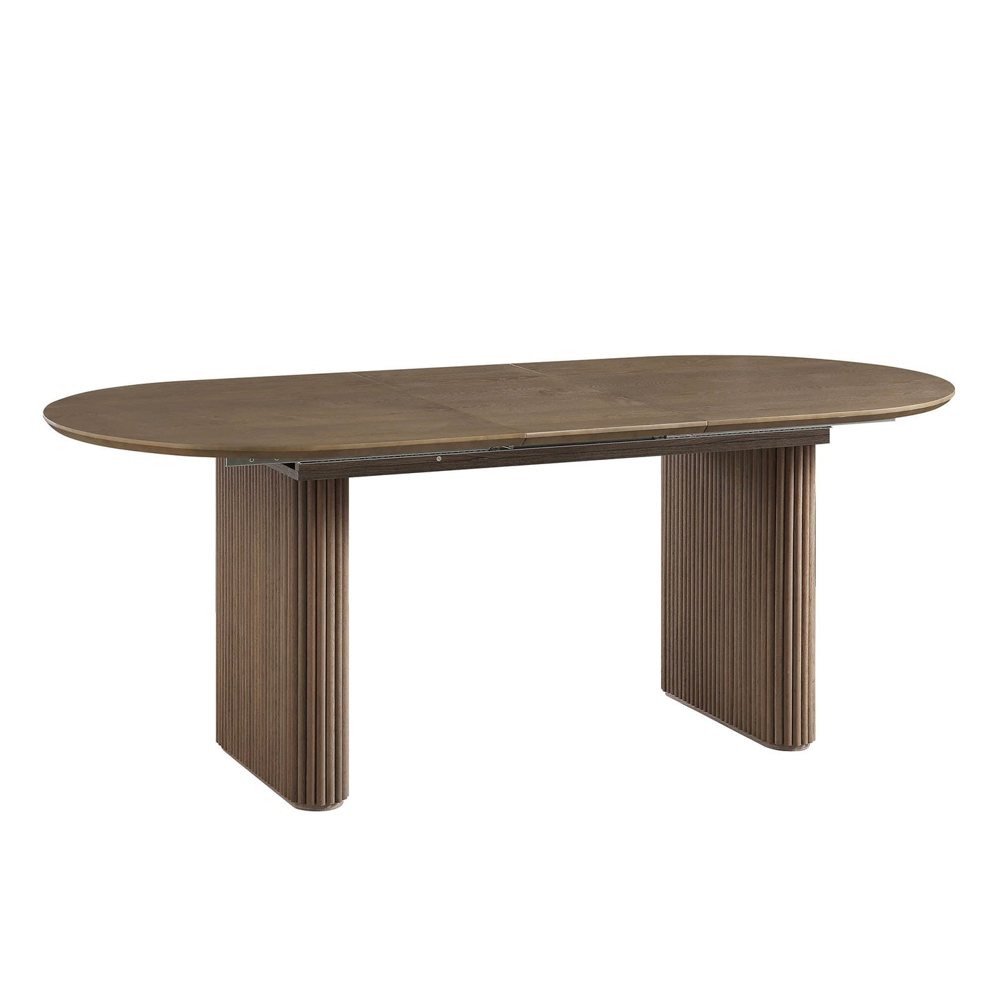 Table à manger ovale extensible Maru 6 à 8 places, chêne argenté