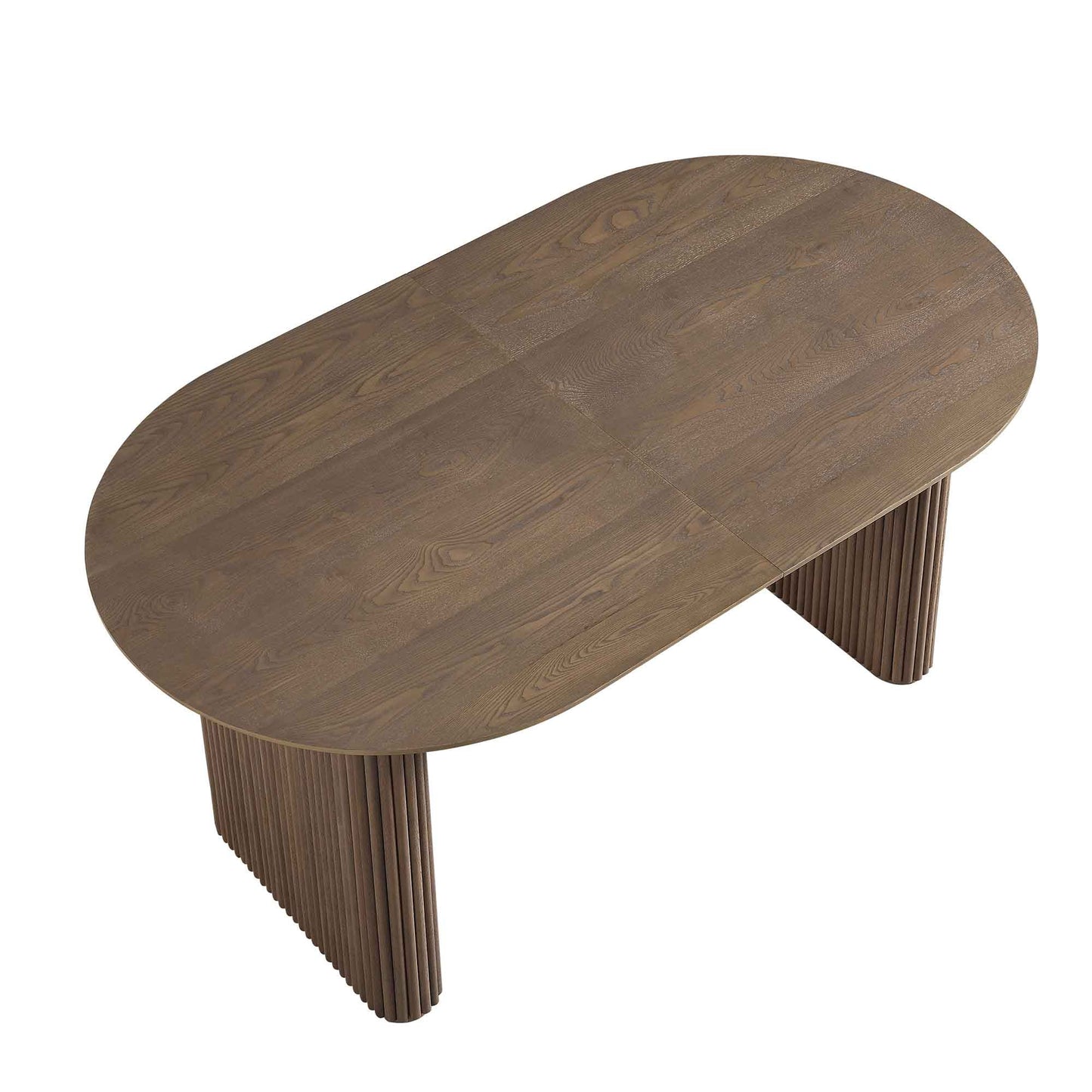 Table à manger ovale extensible Maru 6 à 8 places, chêne argenté