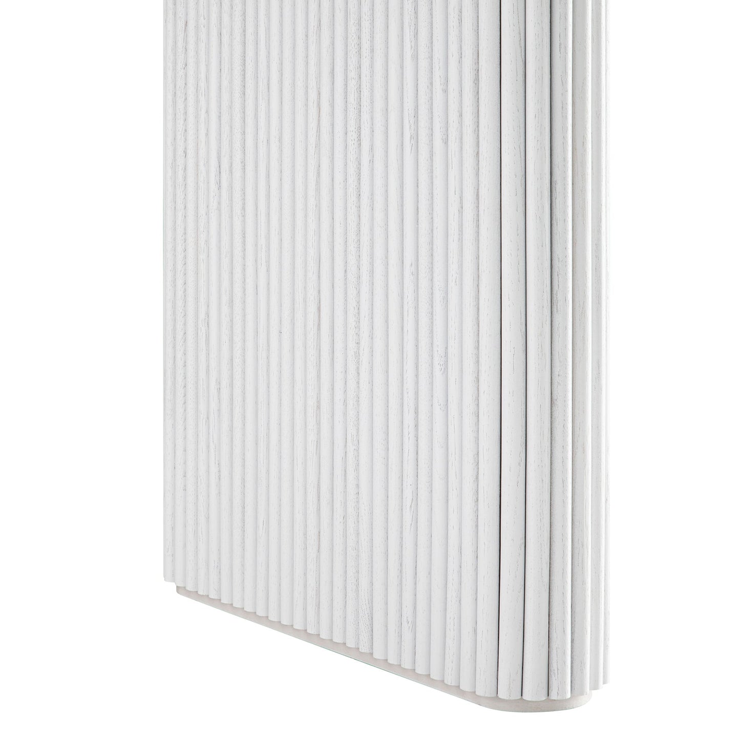 Table à manger ovale extensible Maru 6 à 8 places avec piédestal en chêne, blanc délavé