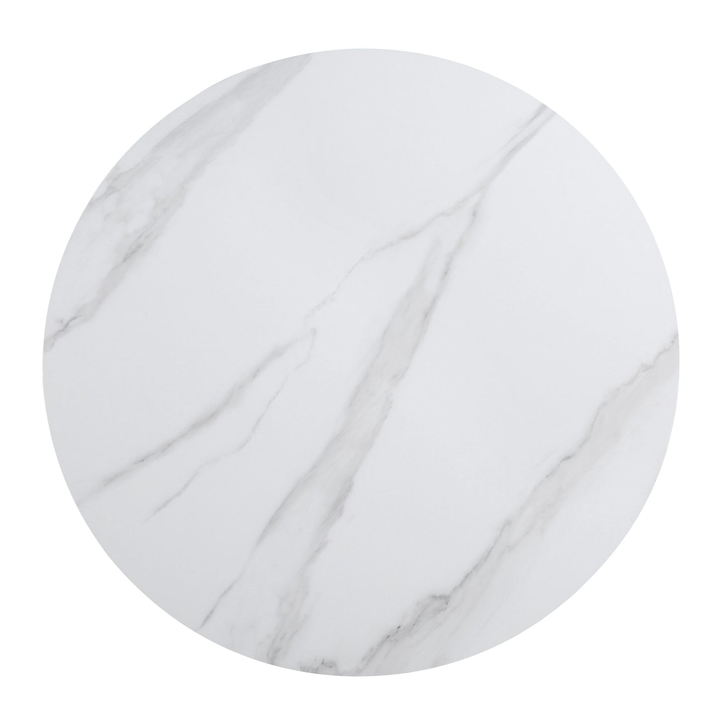 Table à manger ronde Maru avec plateau en céramique noir