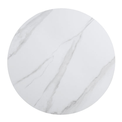 Table à manger ronde Maru avec plateau en céramique noir