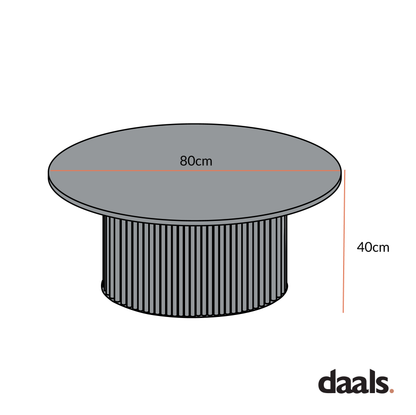 Table basse ronde sur pied en chêne Maru, noire