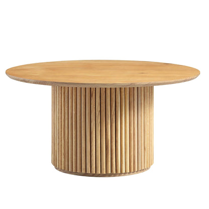 Table basse ronde sur pied en chêne Maru, chêne