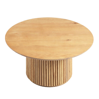 Table basse ronde sur pied en chêne Maru, chêne