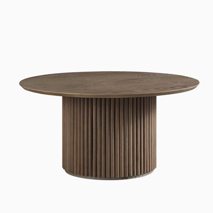 Table basse ronde sur pied en chêne Maru, chêne argenté