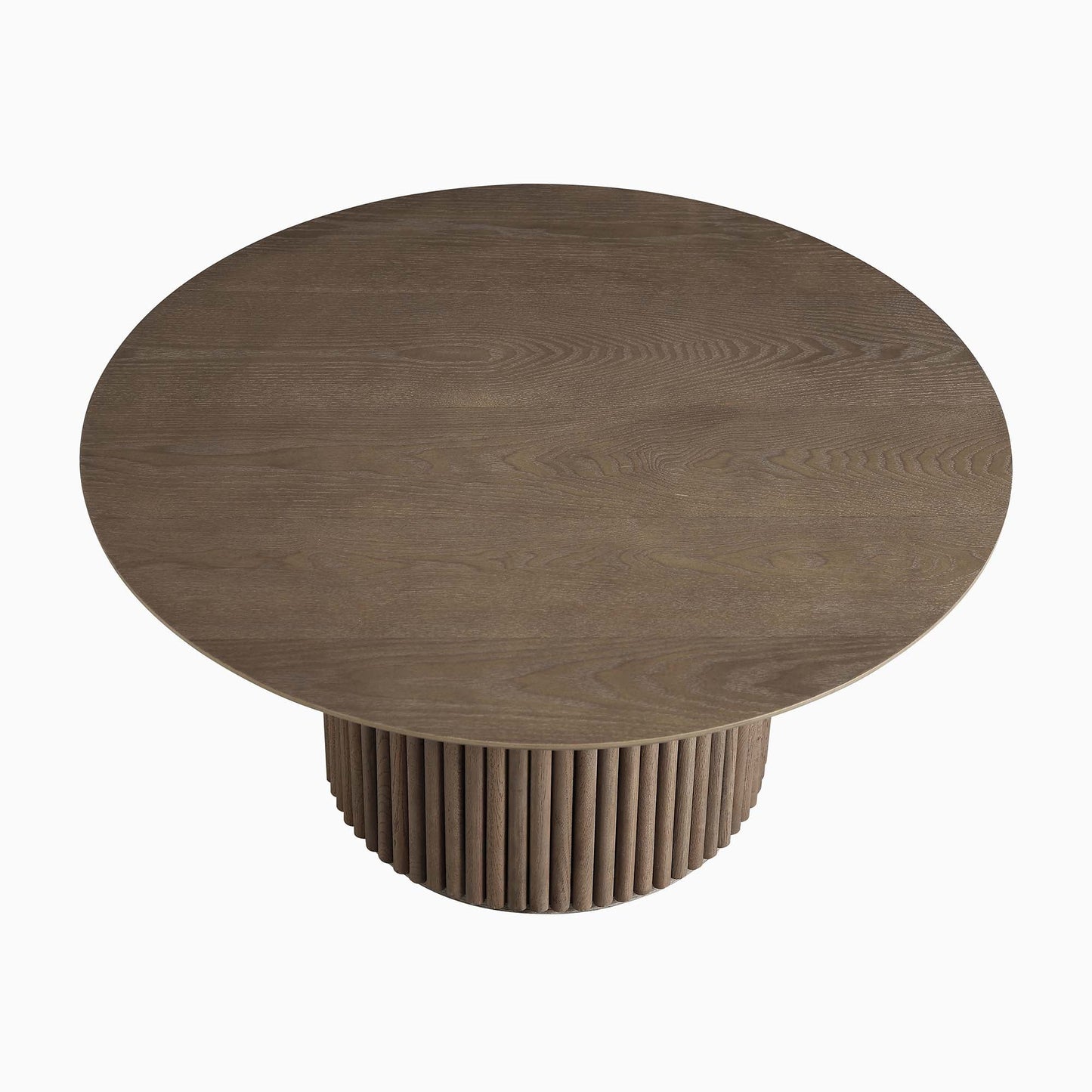 Table basse ronde sur pied en chêne Maru, chêne argenté