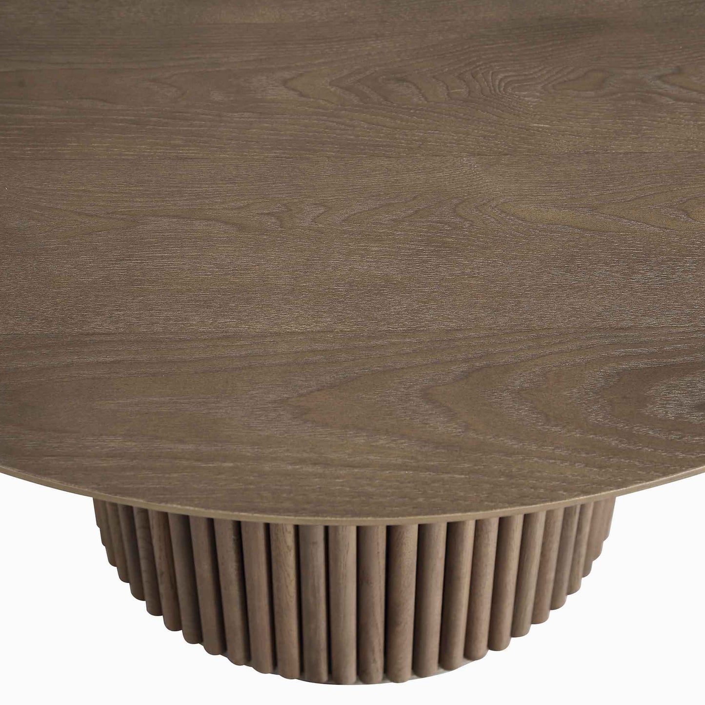 Table basse ronde sur pied en chêne Maru, chêne argenté