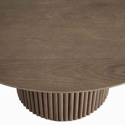 Table basse ronde sur pied en chêne Maru, chêne argenté