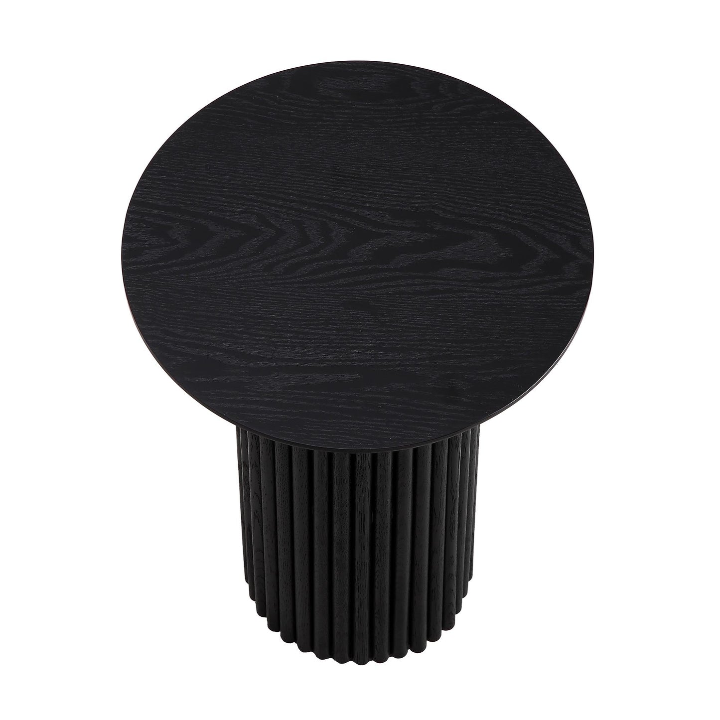 Table d'appoint ronde en chêne Maru, noire