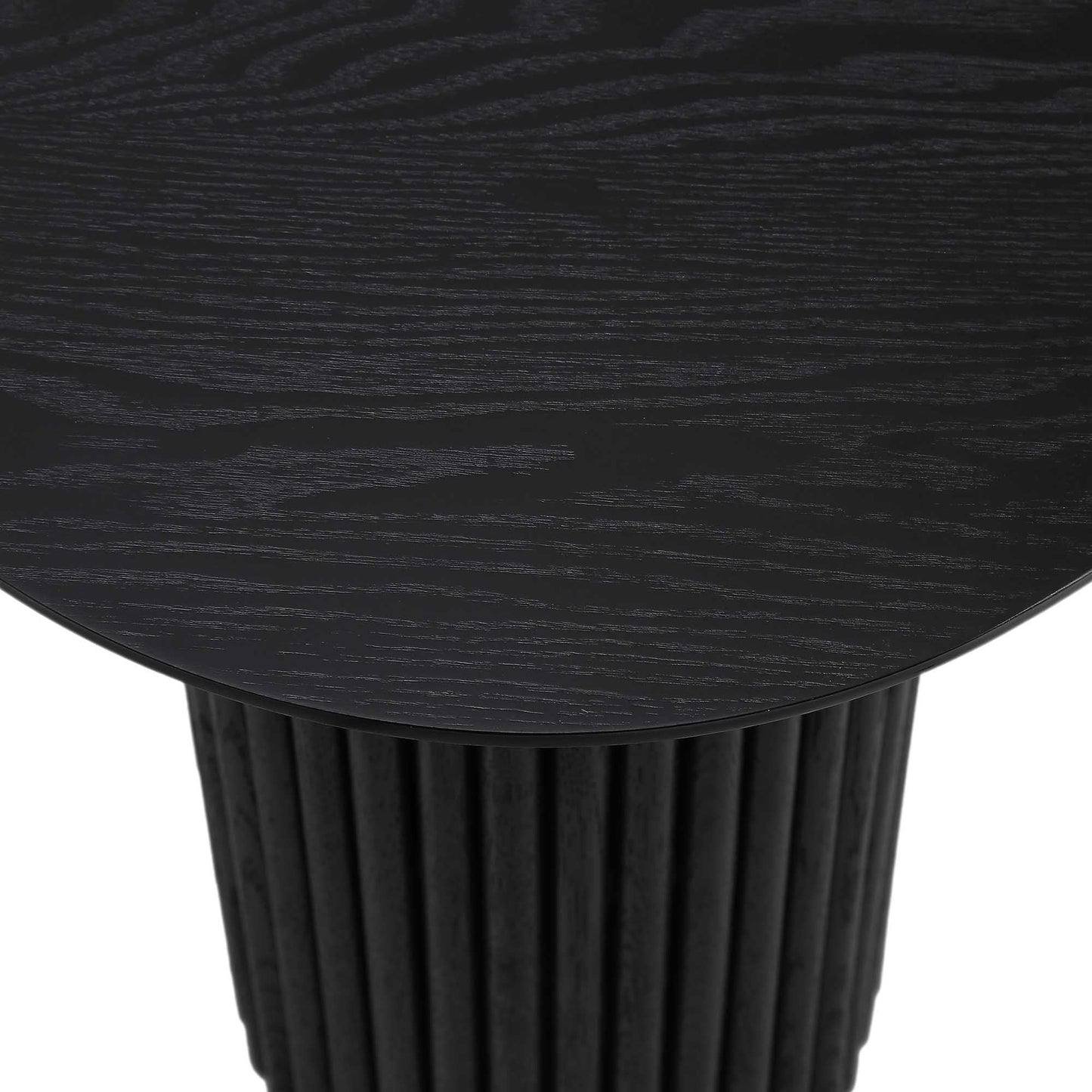 Table d'appoint ronde en chêne Maru, noire