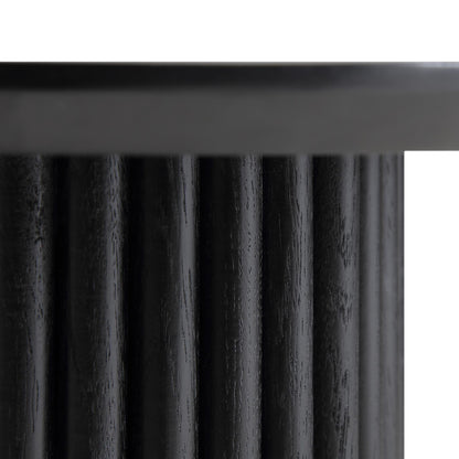 Table d'appoint ronde en chêne Maru, noire