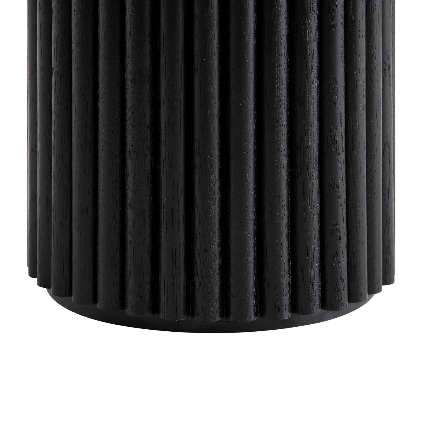 Table d'appoint ronde en chêne Maru, noire