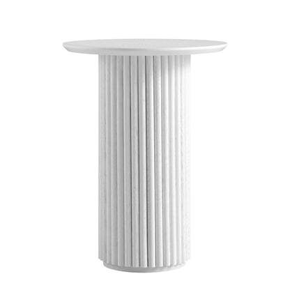 Table d'appoint ronde en chêne Maru, blanc délavé