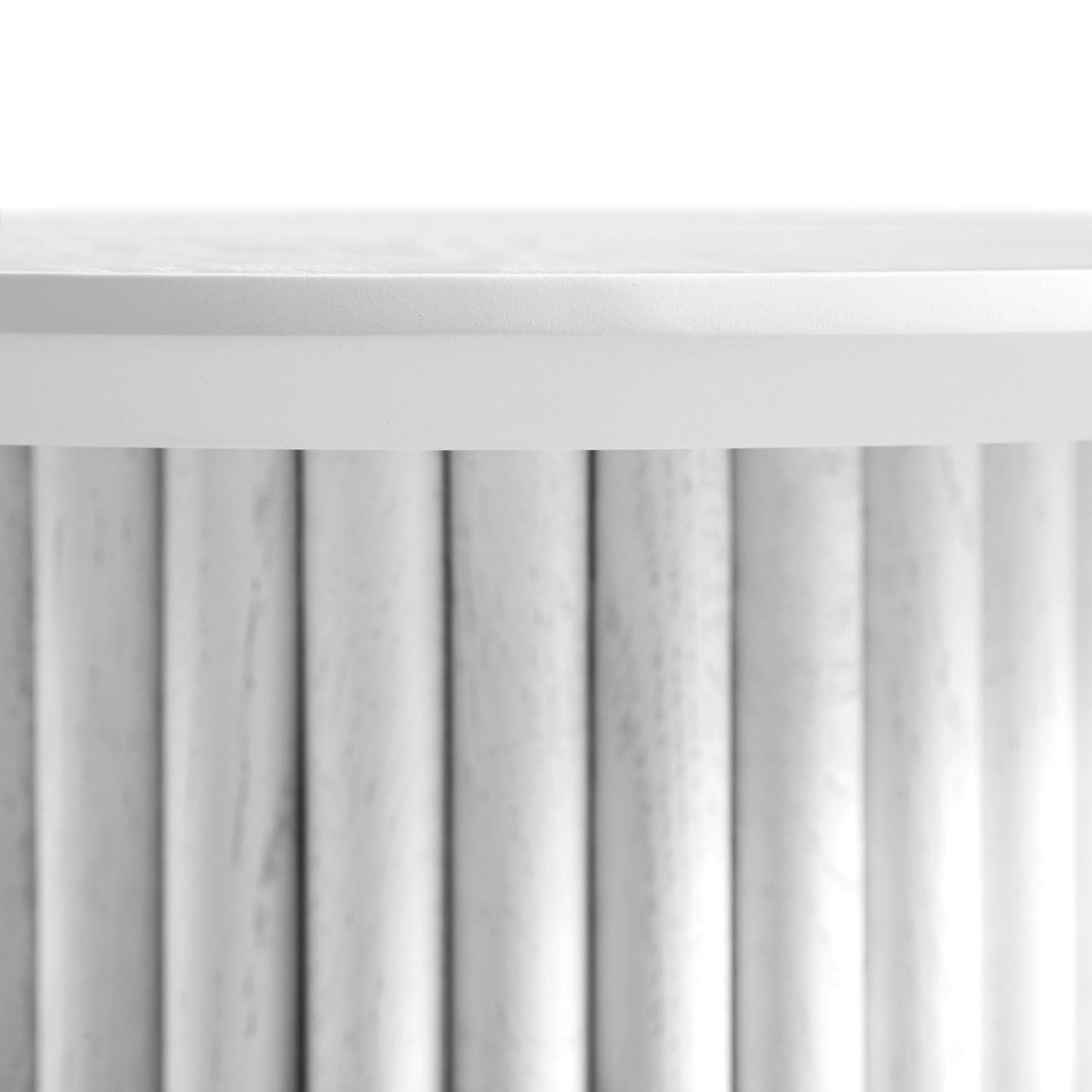 Table d'appoint ronde en chêne Maru, blanc délavé