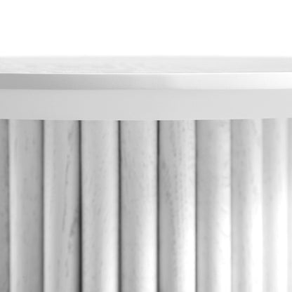 Table d'appoint ronde en chêne Maru, blanc délavé