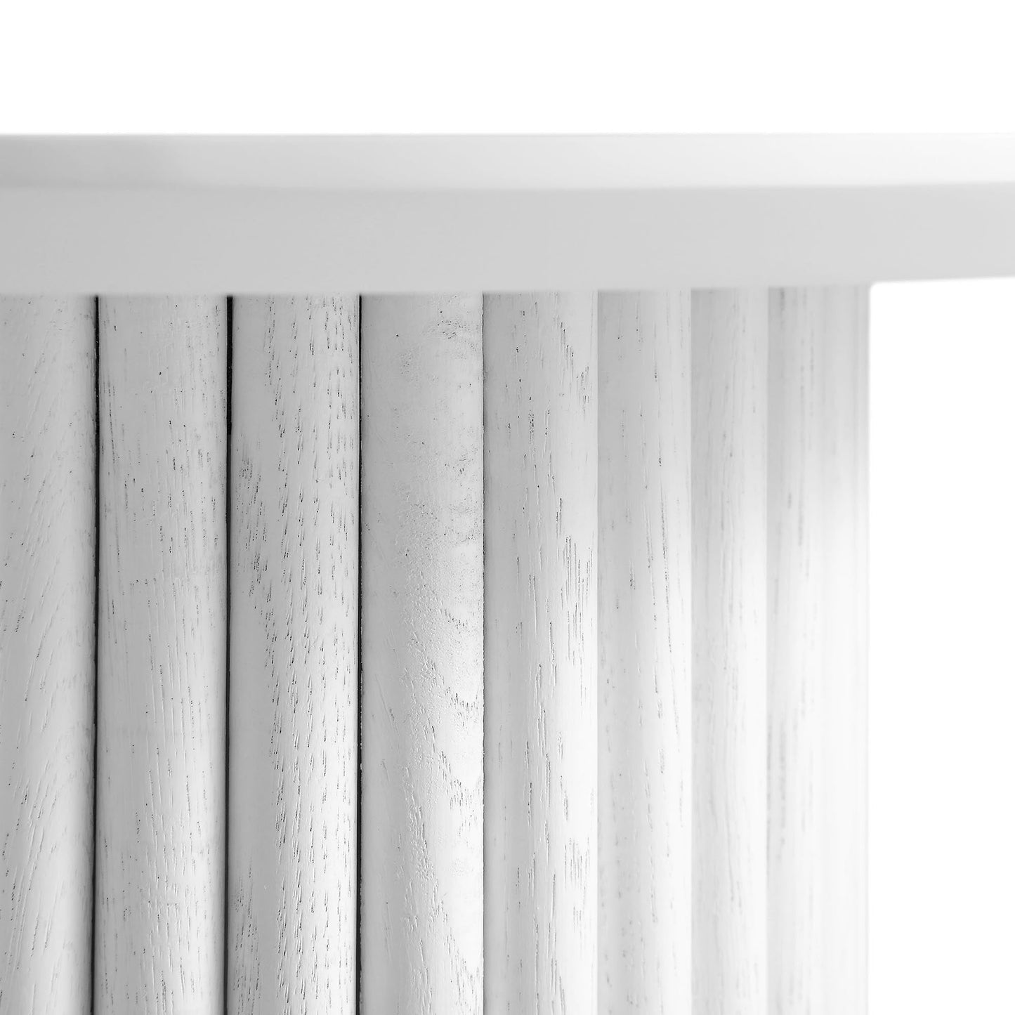 Table d'appoint ronde en chêne Maru, blanc délavé