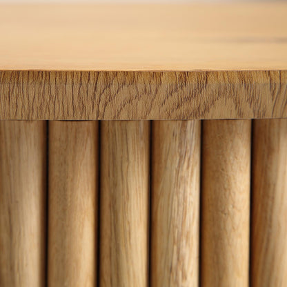 Table basse ronde en chêne Maru avec rangement, chêne