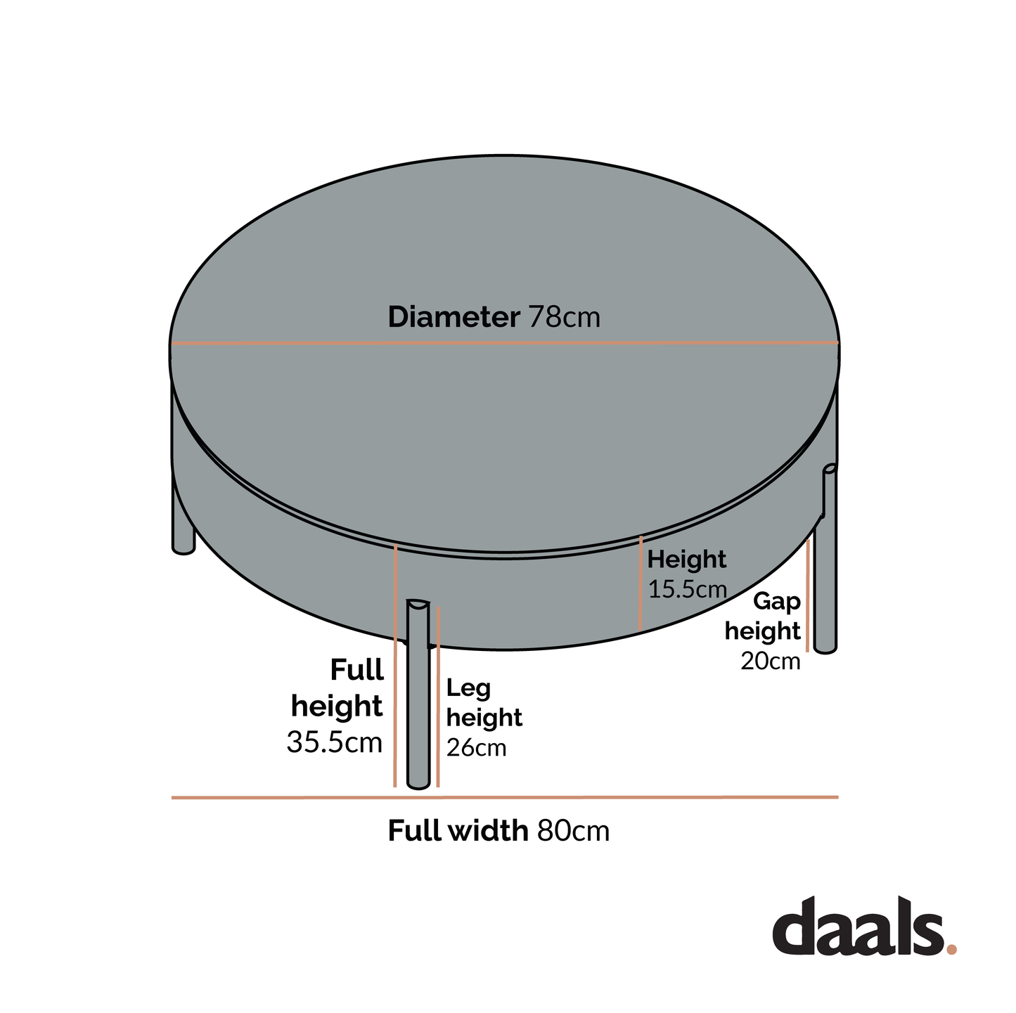 Table basse ronde rotative en chêne Bohdi