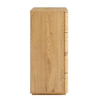 Commode 2 tiroirs sur 3 à bords incurvés Agnes, naturelle