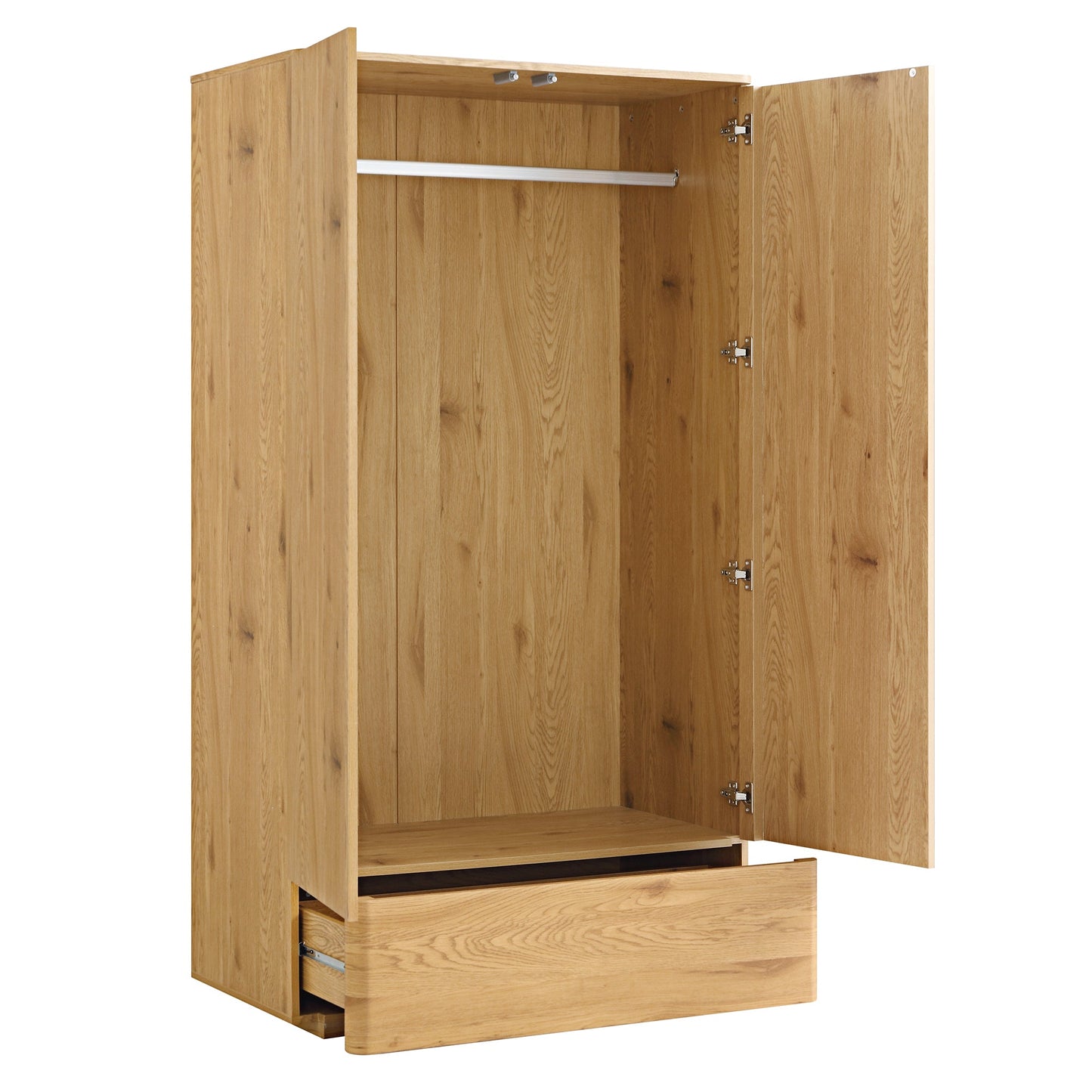 Armoire double à bords incurvés Agnes, naturel