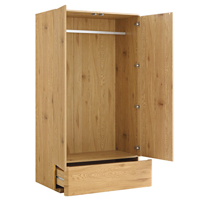 Armoire double à bords incurvés Agnes, naturel