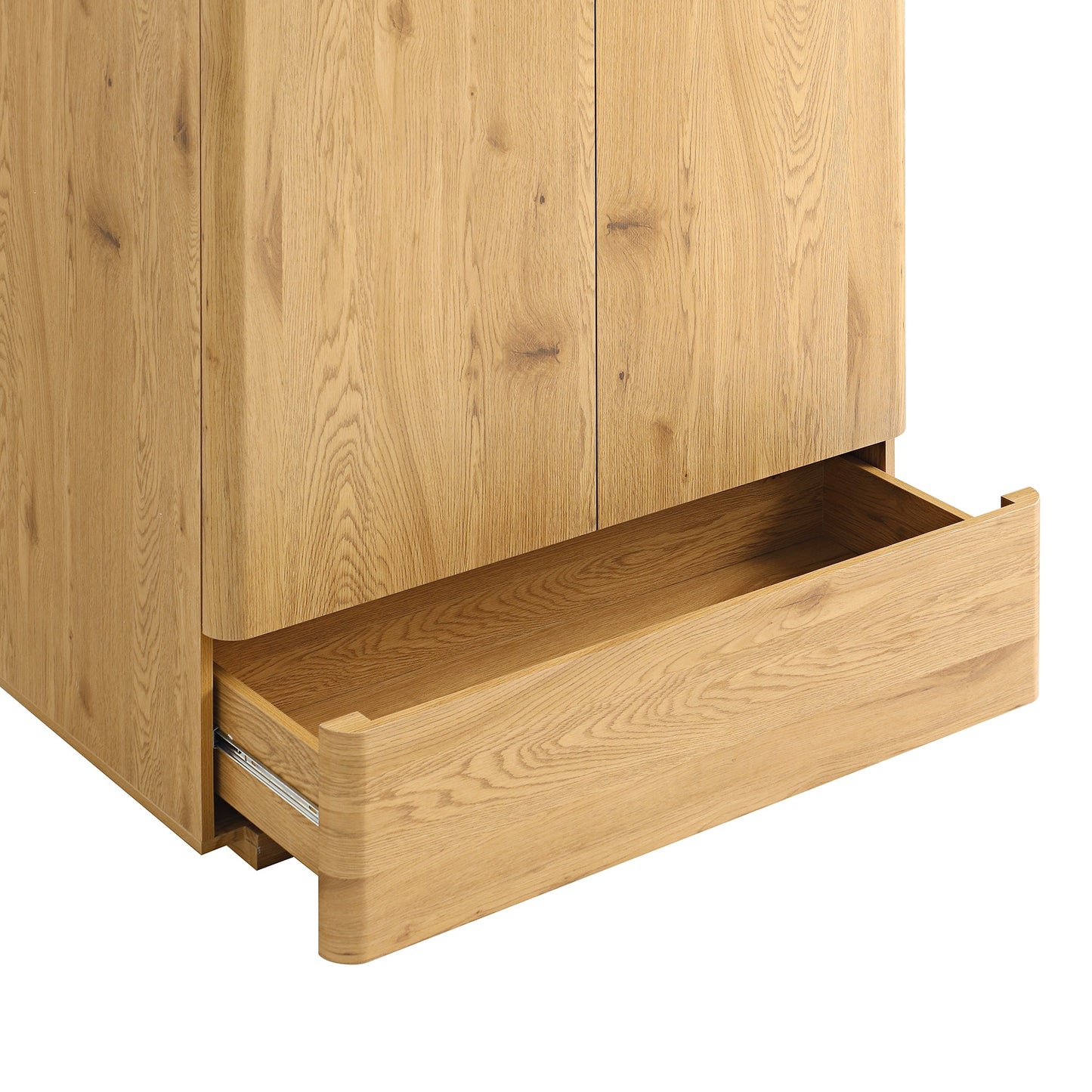 Armoire double à bords incurvés Agnes, naturel