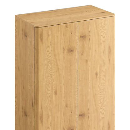 Armoire double à bords incurvés Agnes, naturel