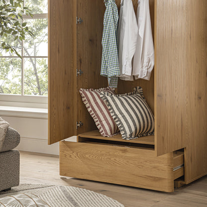 Armoire double à bords incurvés Agnes, naturel