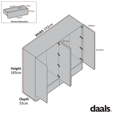 Armoire 4 portes à bords incurvés Agnes, naturel
