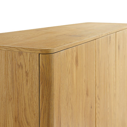 Armoire 4 portes à bords incurvés Agnes, naturel