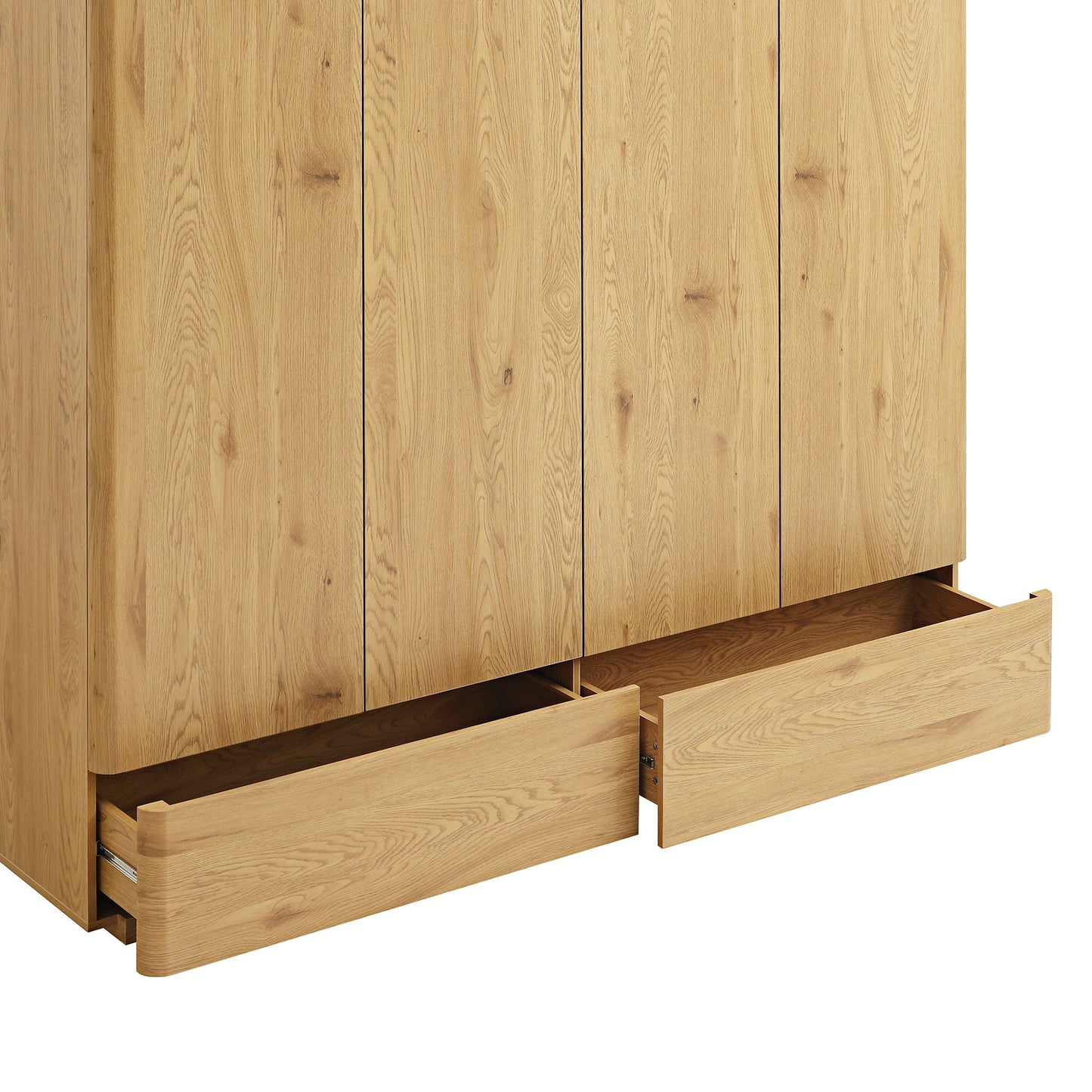 Armoire 4 portes à bords incurvés Agnes, naturel