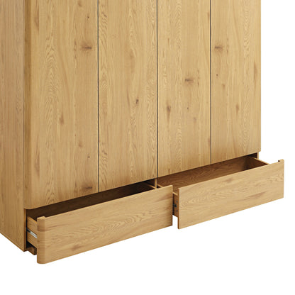 Armoire 4 portes à bords incurvés Agnes, naturel