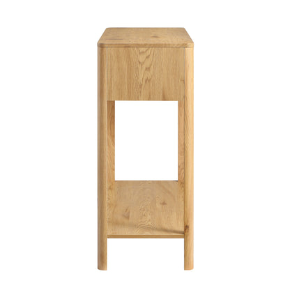 Console Agnes à 2 tiroirs et bords incurvés, couleur naturelle