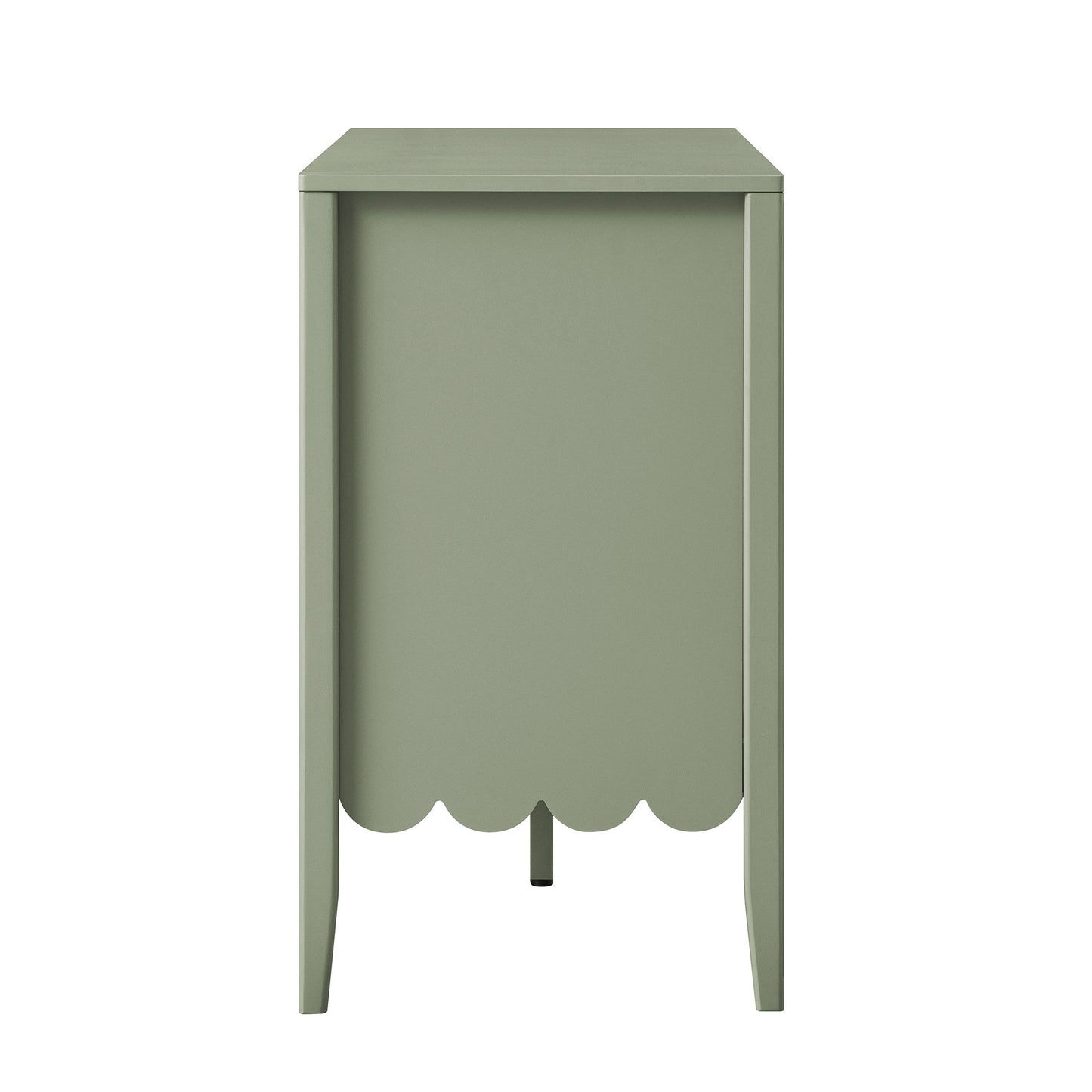 Commode Henley à 6 tiroirs et bords festonnés, 140 cm de large, vert sauge