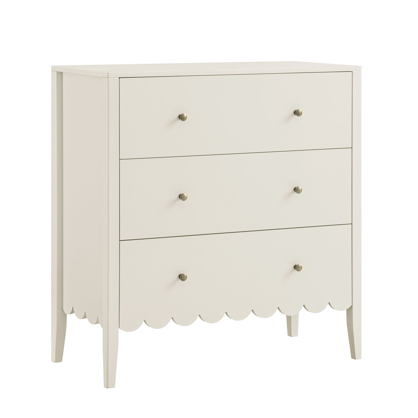 Commode 3 tiroirs à bords festonnés Henley, sable clair
