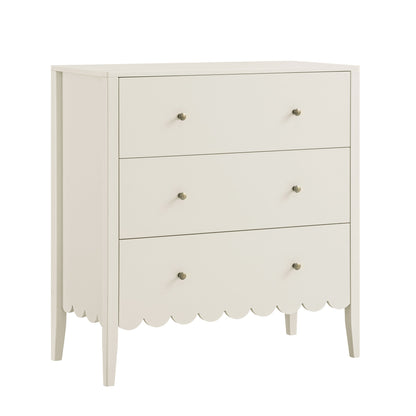 Commode 3 tiroirs à bords festonnés Henley, sable clair