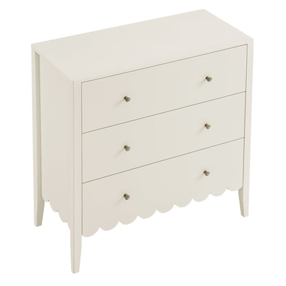 Commode 3 tiroirs à bords festonnés Henley, sable clair