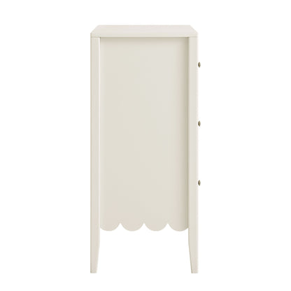Commode 3 tiroirs à bords festonnés Henley, sable clair