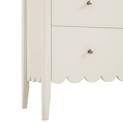 Commode 3 tiroirs à bords festonnés Henley, sable clair